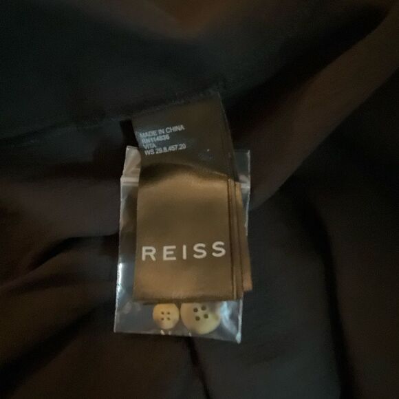 NWT REISS Vita Stretch Cotton Blend Black Midi Dress - Picture 13 of 13